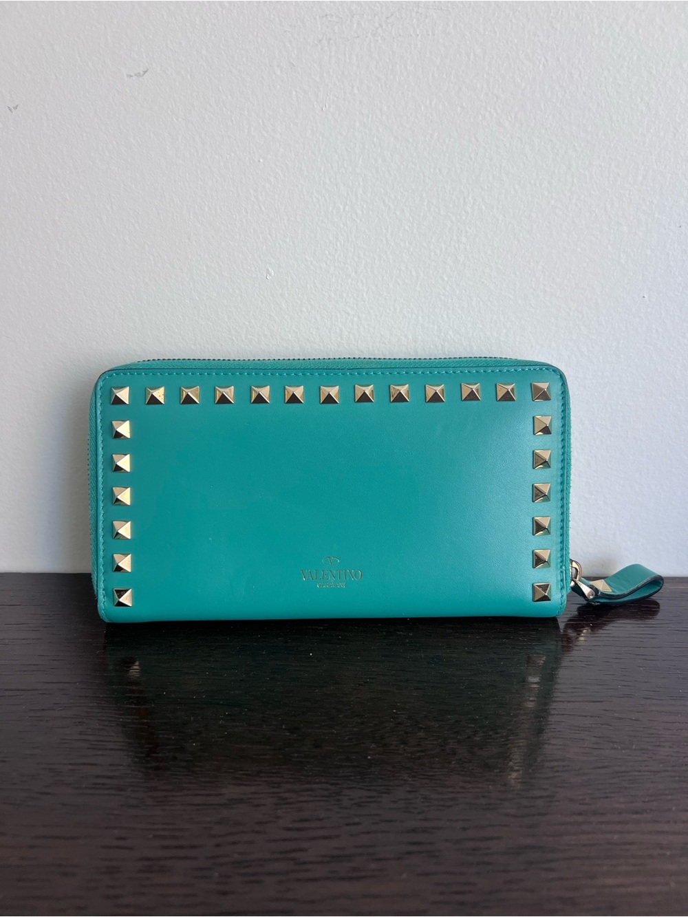 Valentino Rockstud Garavani Clutch/Wallet in Teal